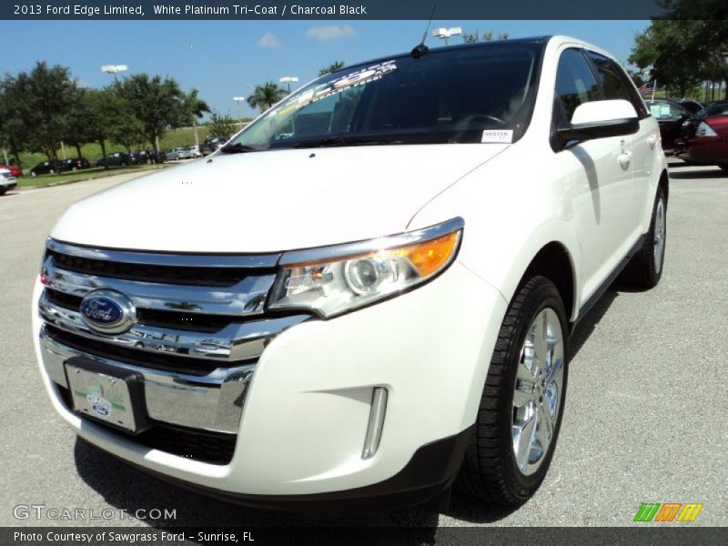 White Platinum Tri-Coat / Charcoal Black 2013 Ford Edge Limited