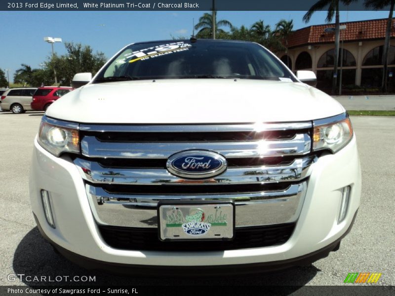 White Platinum Tri-Coat / Charcoal Black 2013 Ford Edge Limited