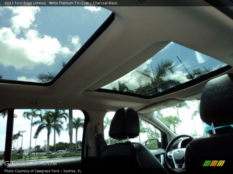 White Platinum Tri-Coat / Charcoal Black 2013 Ford Edge Limited