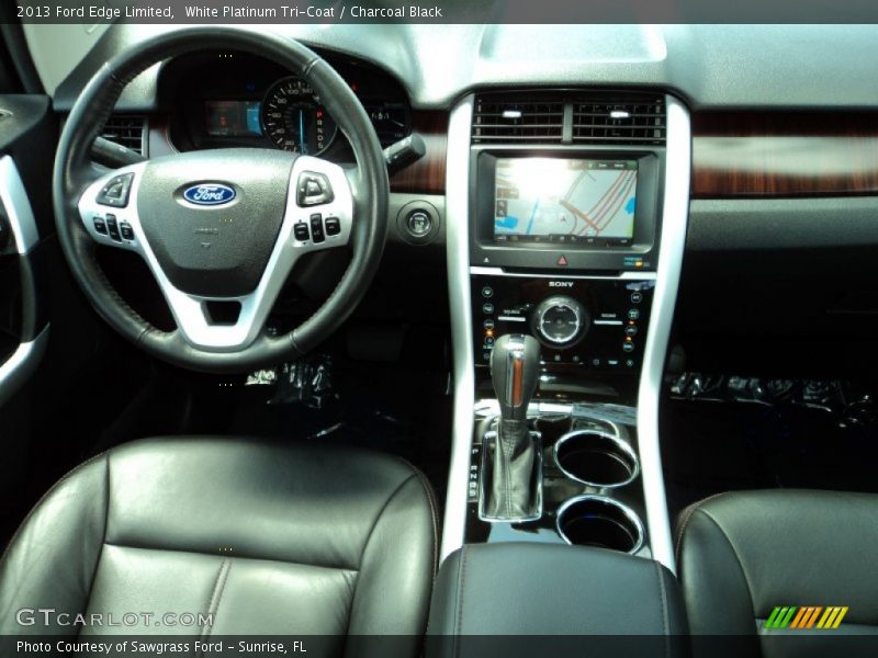 White Platinum Tri-Coat / Charcoal Black 2013 Ford Edge Limited