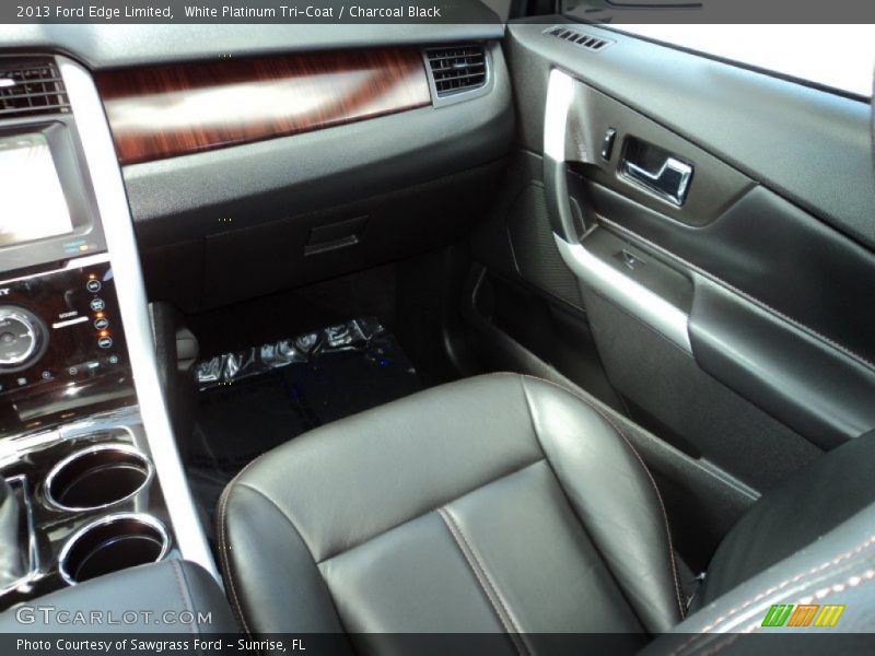 White Platinum Tri-Coat / Charcoal Black 2013 Ford Edge Limited