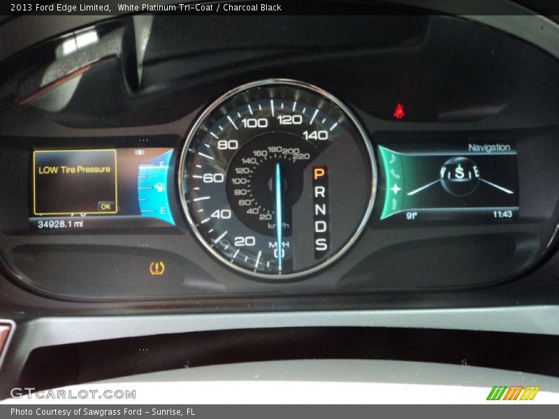 White Platinum Tri-Coat / Charcoal Black 2013 Ford Edge Limited