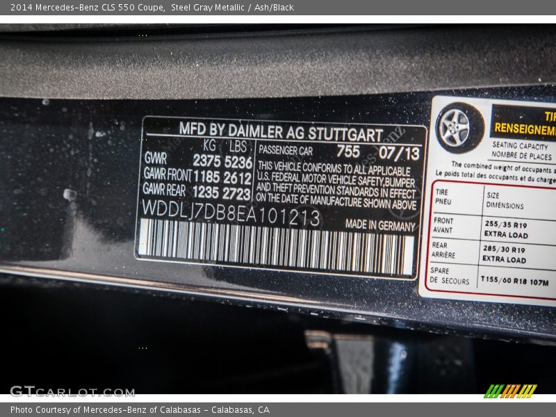 Steel Gray Metallic / Ash/Black 2014 Mercedes-Benz CLS 550 Coupe