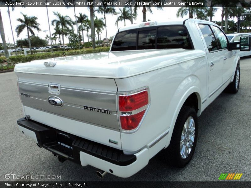 White Platinum Metallic Tri Coat / Medium Stone Leather/Sienna Brown 2010 Ford F150 Platinum SuperCrew