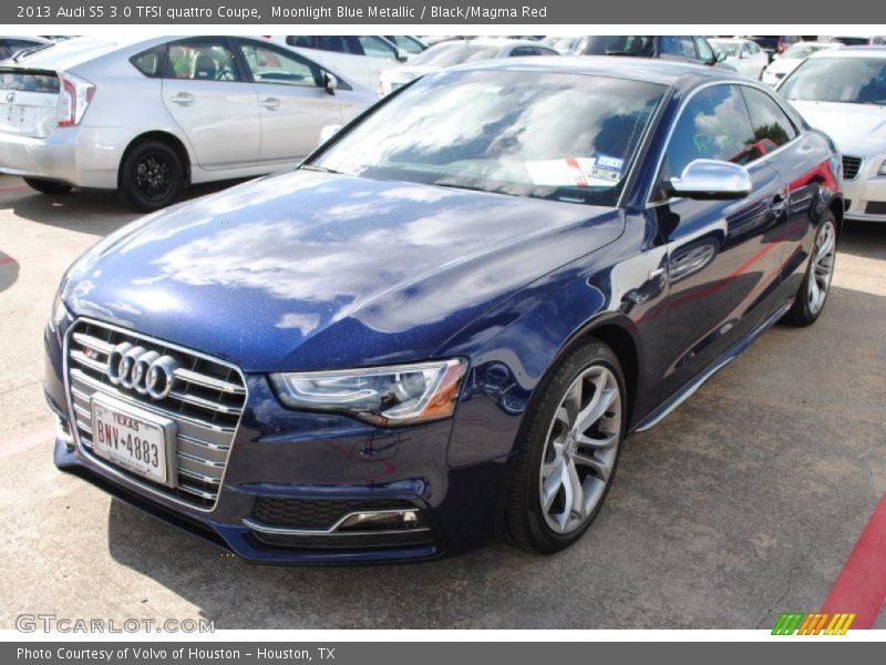 Moonlight Blue Metallic / Black/Magma Red 2013 Audi S5 3.0 TFSI quattro Coupe