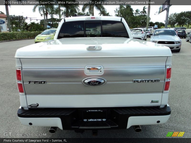 White Platinum Metallic Tri Coat / Medium Stone Leather/Sienna Brown 2010 Ford F150 Platinum SuperCrew