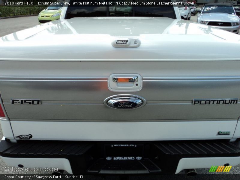 White Platinum Metallic Tri Coat / Medium Stone Leather/Sienna Brown 2010 Ford F150 Platinum SuperCrew