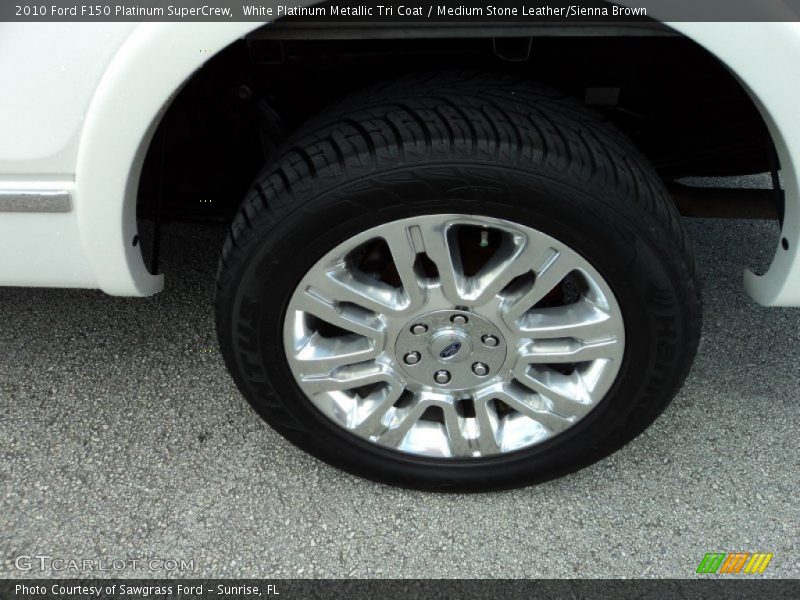 White Platinum Metallic Tri Coat / Medium Stone Leather/Sienna Brown 2010 Ford F150 Platinum SuperCrew