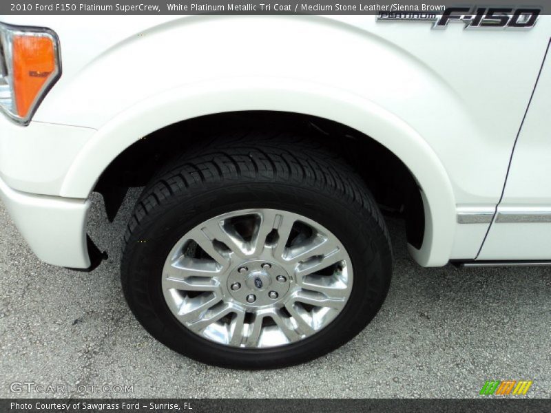 White Platinum Metallic Tri Coat / Medium Stone Leather/Sienna Brown 2010 Ford F150 Platinum SuperCrew