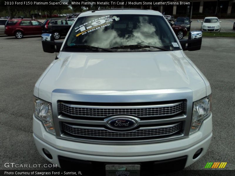 White Platinum Metallic Tri Coat / Medium Stone Leather/Sienna Brown 2010 Ford F150 Platinum SuperCrew