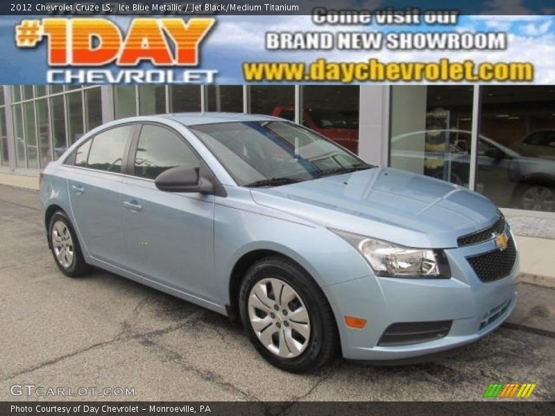 Ice Blue Metallic / Jet Black/Medium Titanium 2012 Chevrolet Cruze LS