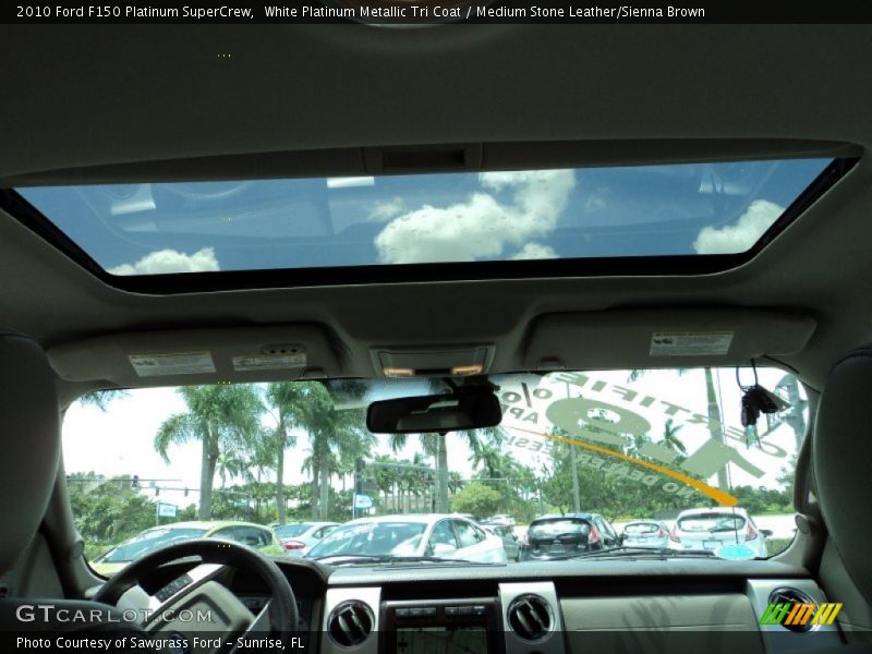 White Platinum Metallic Tri Coat / Medium Stone Leather/Sienna Brown 2010 Ford F150 Platinum SuperCrew