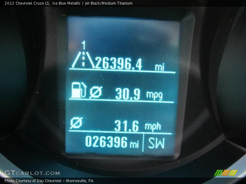 Ice Blue Metallic / Jet Black/Medium Titanium 2012 Chevrolet Cruze LS