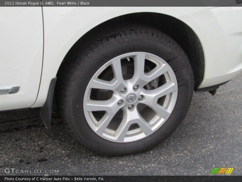 Pearl White / Black 2011 Nissan Rogue SL AWD