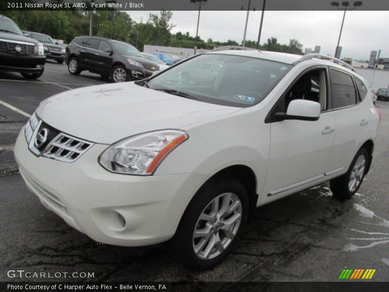 Pearl White / Black 2011 Nissan Rogue SL AWD