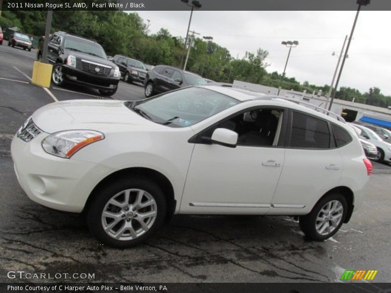Pearl White / Black 2011 Nissan Rogue SL AWD