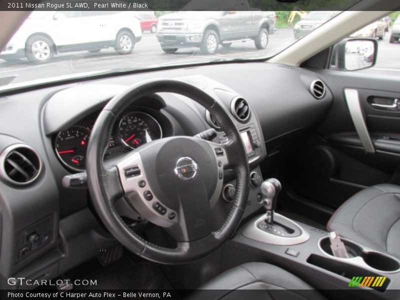 Pearl White / Black 2011 Nissan Rogue SL AWD
