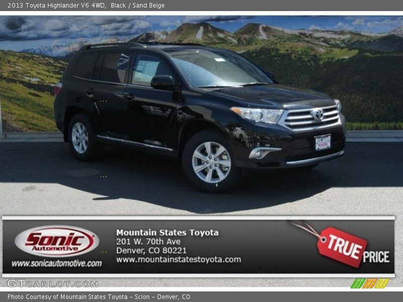 Black / Sand Beige 2013 Toyota Highlander V6 4WD