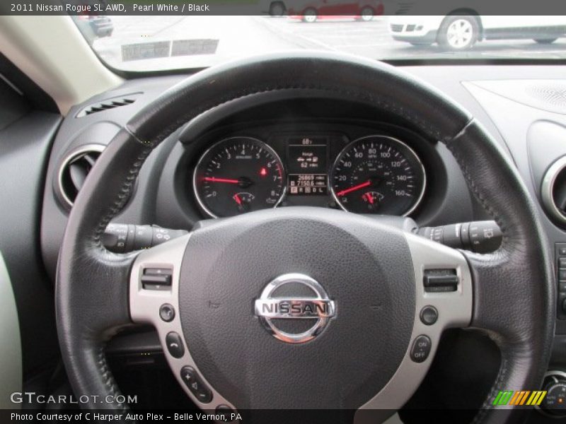 Pearl White / Black 2011 Nissan Rogue SL AWD
