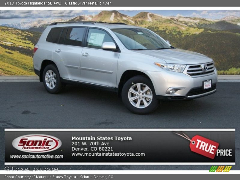 Classic Silver Metallic / Ash 2013 Toyota Highlander SE 4WD
