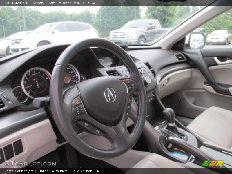 Premium White Pearl / Taupe 2011 Acura TSX Sedan