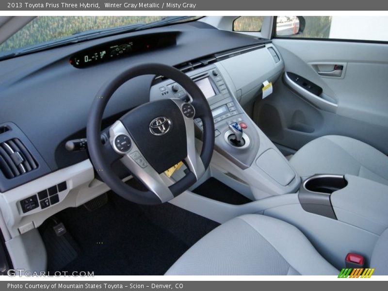 Winter Gray Metallic / Misty Gray 2013 Toyota Prius Three Hybrid