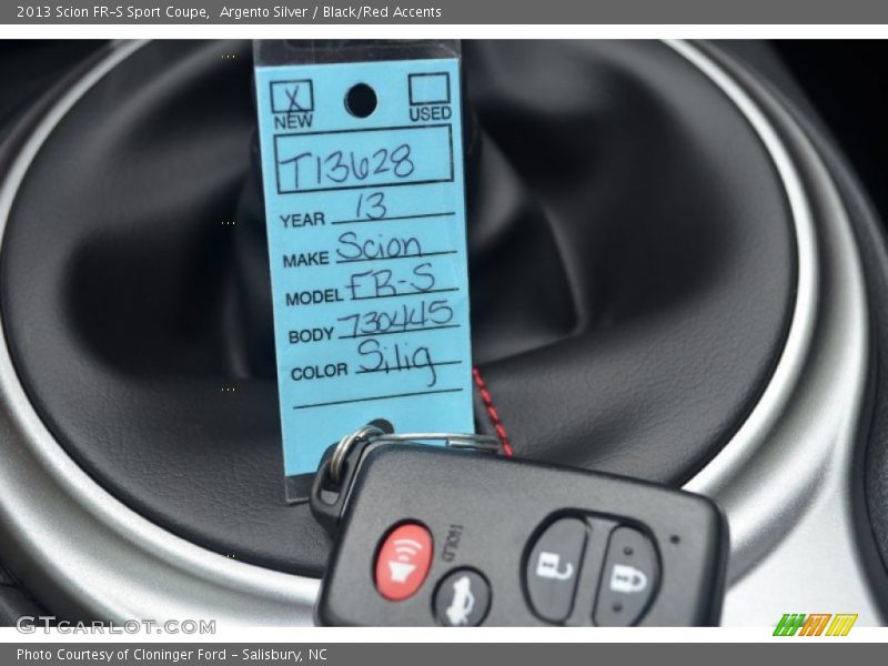 Argento Silver / Black/Red Accents 2013 Scion FR-S Sport Coupe