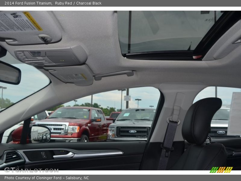 Ruby Red / Charcoal Black 2014 Ford Fusion Titanium