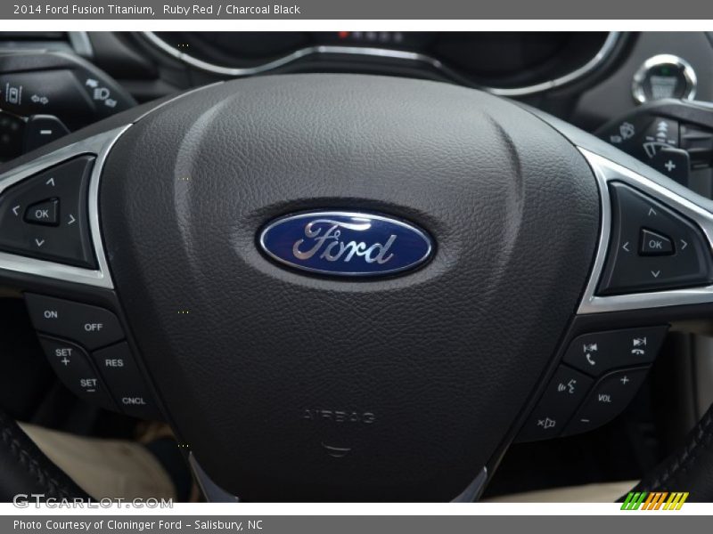 Ruby Red / Charcoal Black 2014 Ford Fusion Titanium