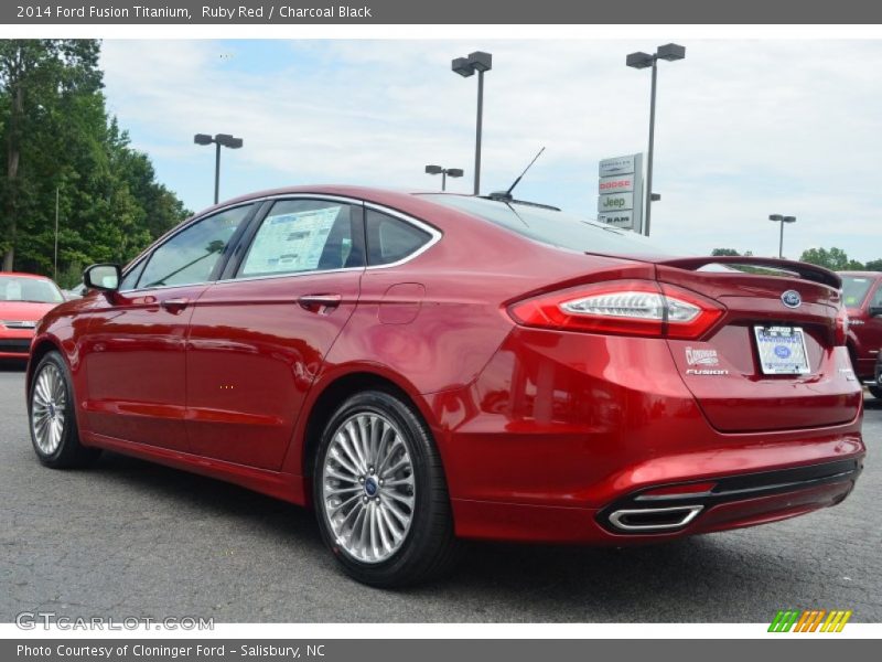 Ruby Red / Charcoal Black 2014 Ford Fusion Titanium