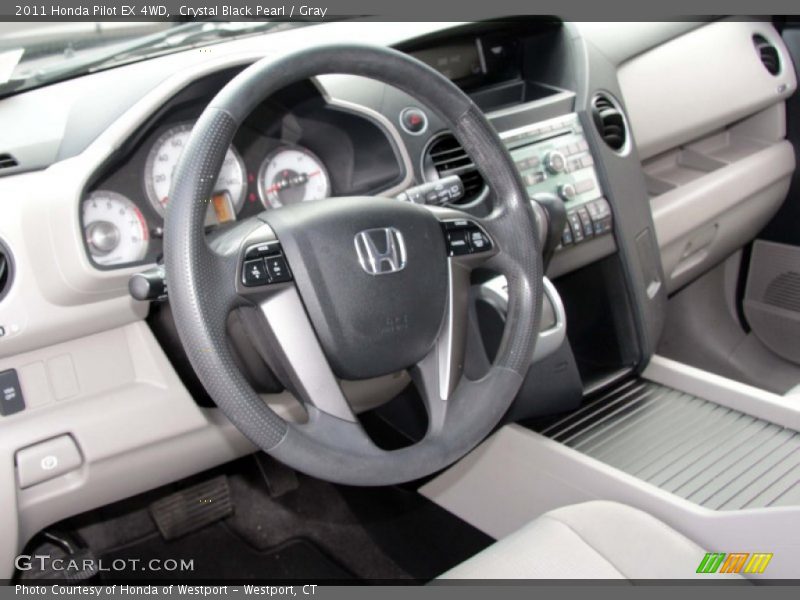 Crystal Black Pearl / Gray 2011 Honda Pilot EX 4WD