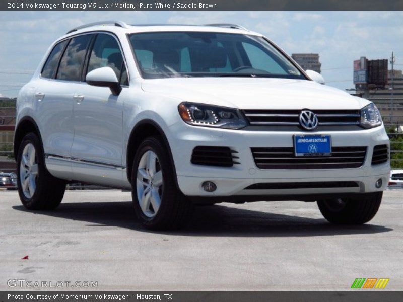 Pure White / Saddle Brown 2014 Volkswagen Touareg V6 Lux 4Motion