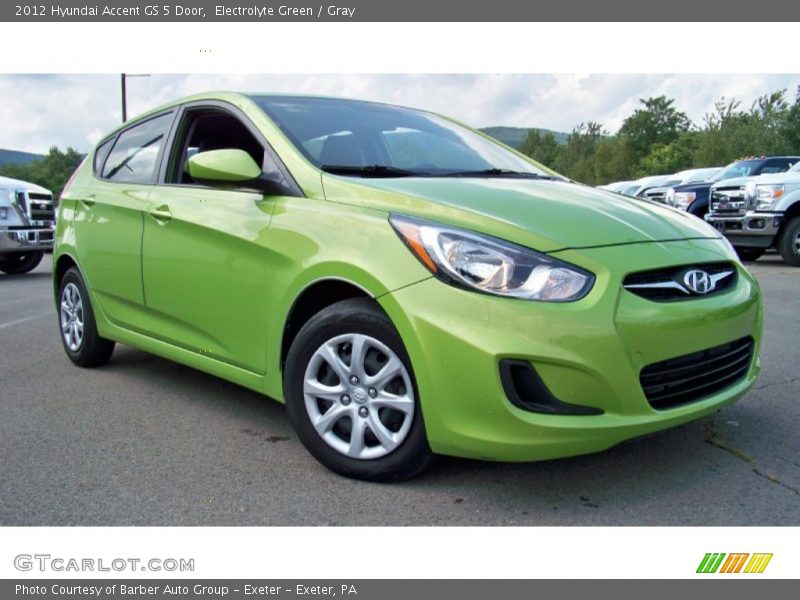 Electrolyte Green / Gray 2012 Hyundai Accent GS 5 Door