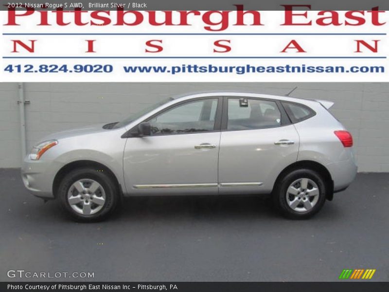 Brilliant Silver / Black 2012 Nissan Rogue S AWD