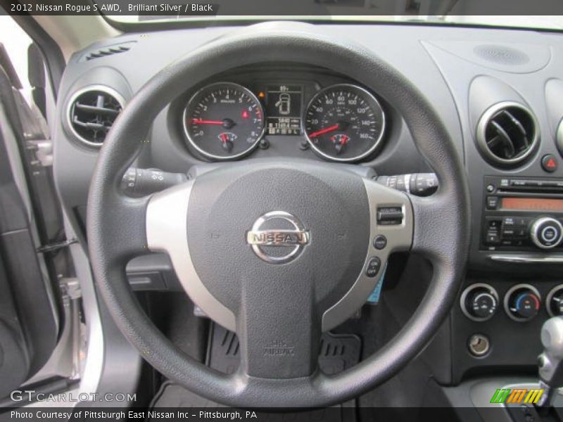 Brilliant Silver / Black 2012 Nissan Rogue S AWD