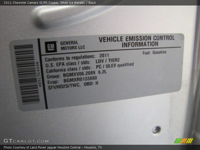 Silver Ice Metallic / Black 2011 Chevrolet Camaro SS/RS Coupe