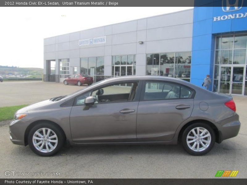 Urban Titanium Metallic / Beige 2012 Honda Civic EX-L Sedan