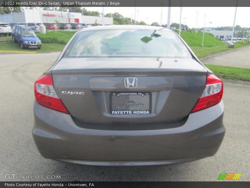 Urban Titanium Metallic / Beige 2012 Honda Civic EX-L Sedan