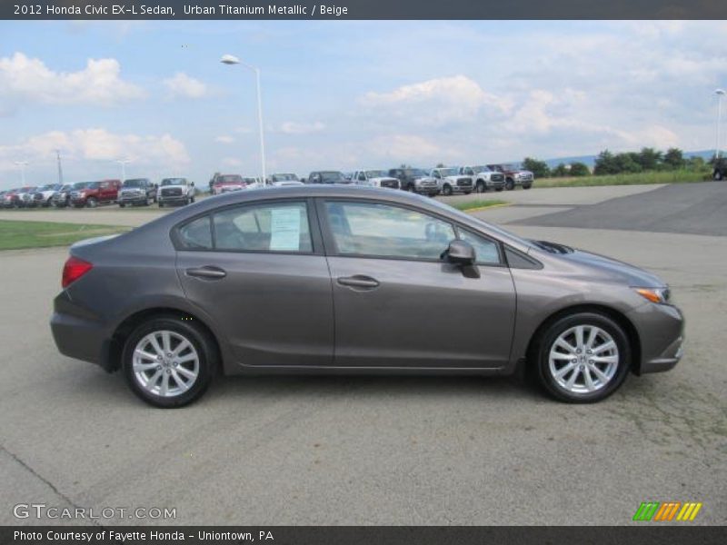 Urban Titanium Metallic / Beige 2012 Honda Civic EX-L Sedan