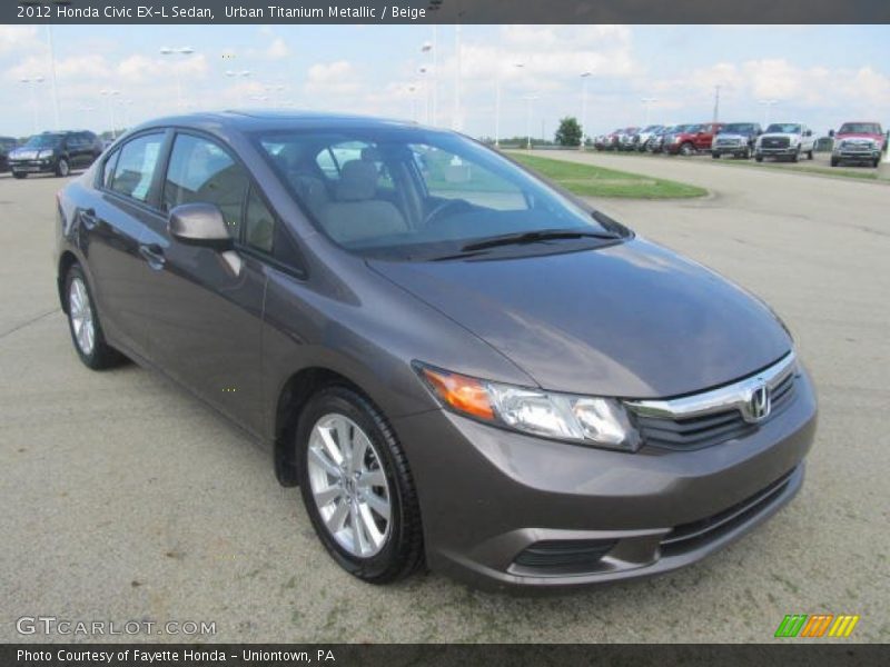 Urban Titanium Metallic / Beige 2012 Honda Civic EX-L Sedan
