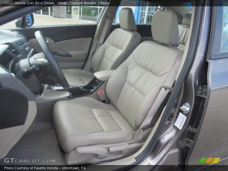 Urban Titanium Metallic / Beige 2012 Honda Civic EX-L Sedan