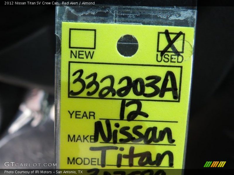 Red Alert / Almond 2012 Nissan Titan SV Crew Cab