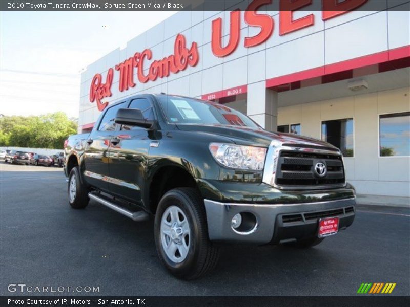 Spruce Green Mica / Black 2010 Toyota Tundra CrewMax