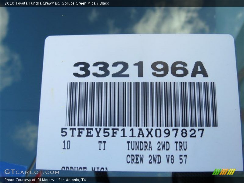 Spruce Green Mica / Black 2010 Toyota Tundra CrewMax