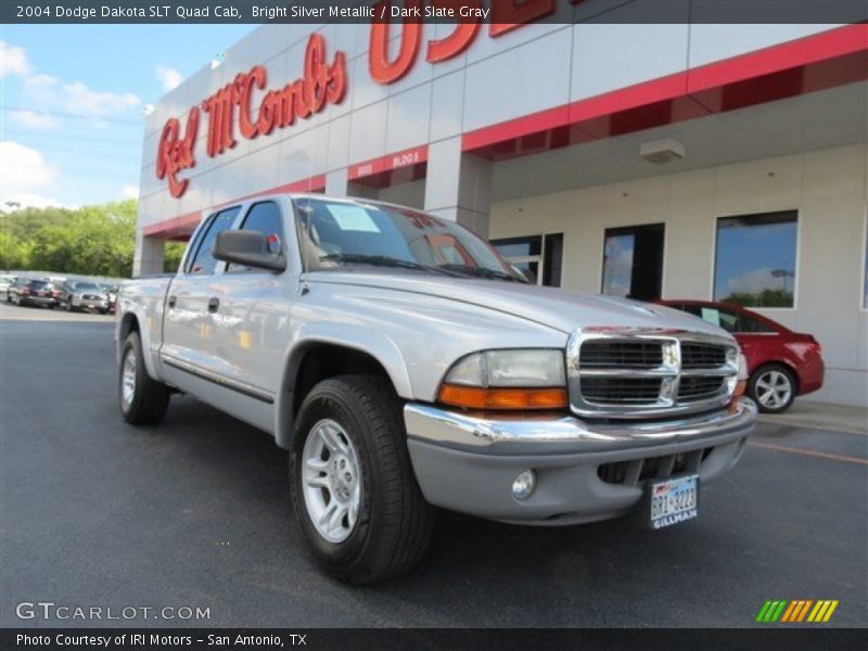Bright Silver Metallic / Dark Slate Gray 2004 Dodge Dakota SLT Quad Cab
