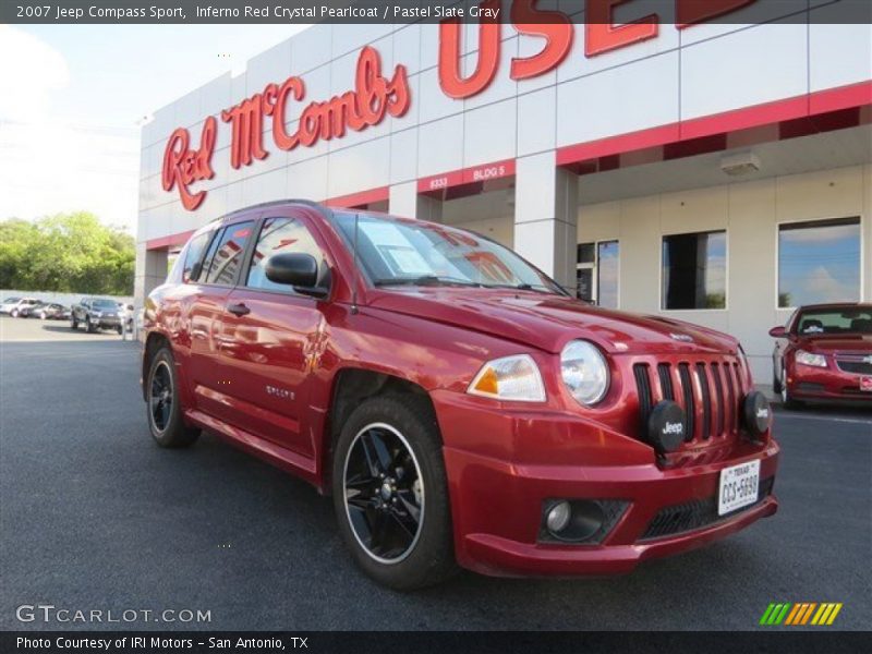 Inferno Red Crystal Pearlcoat / Pastel Slate Gray 2007 Jeep Compass Sport