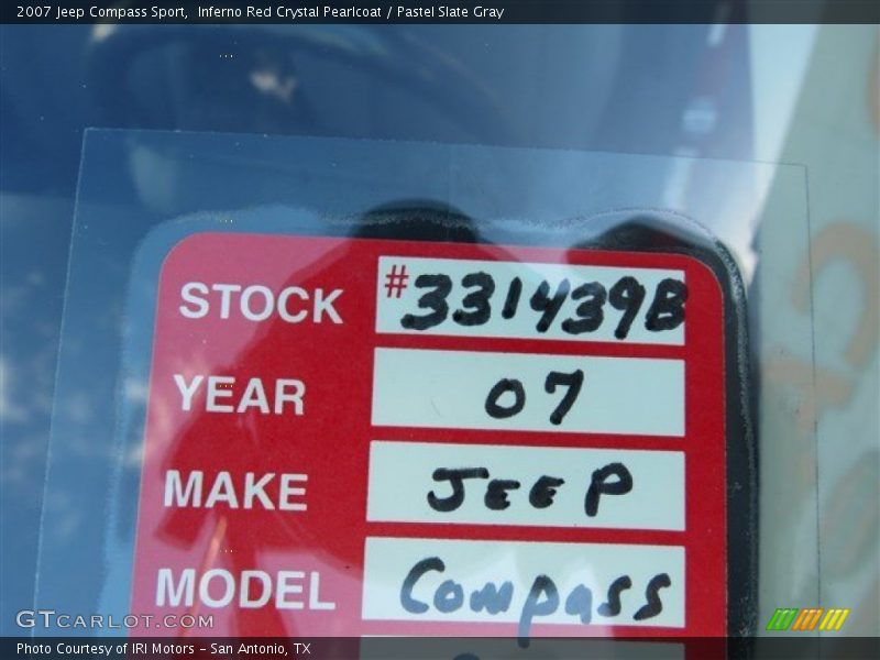 Inferno Red Crystal Pearlcoat / Pastel Slate Gray 2007 Jeep Compass Sport