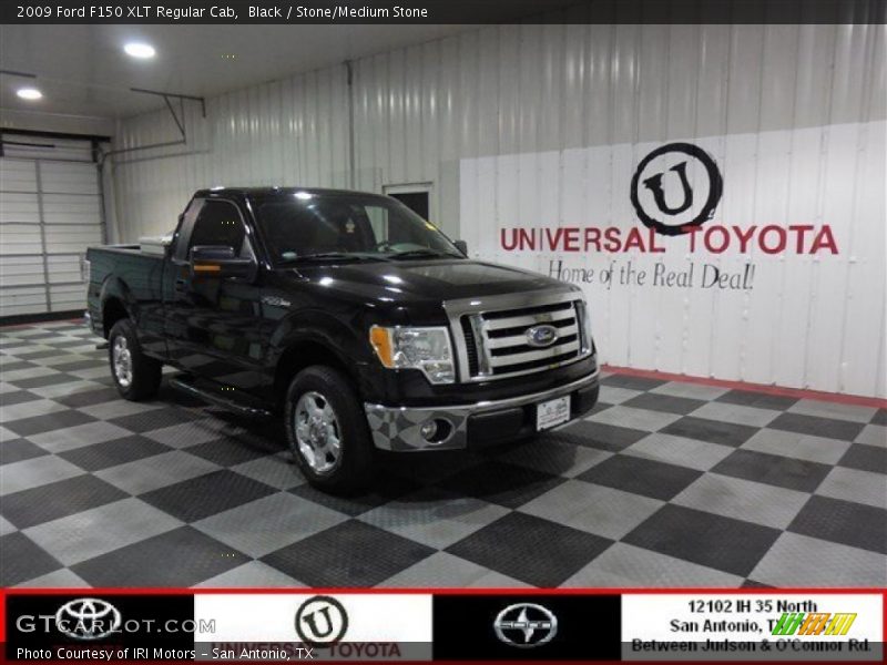 Black / Stone/Medium Stone 2009 Ford F150 XLT Regular Cab