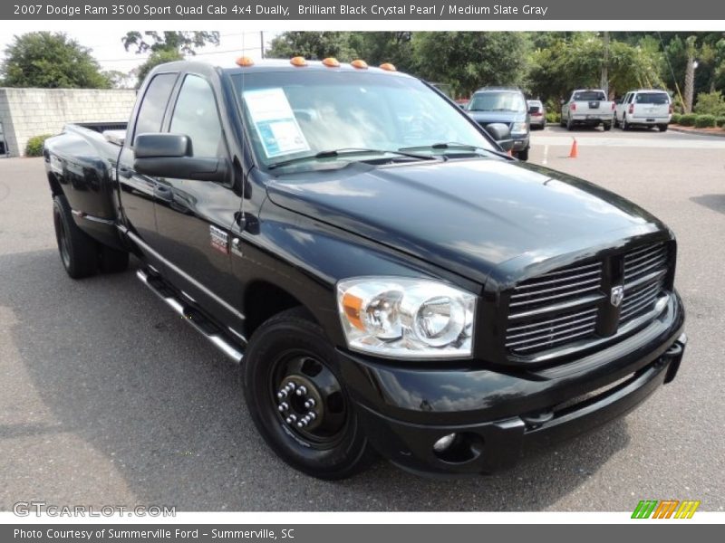 Brilliant Black Crystal Pearl / Medium Slate Gray 2007 Dodge Ram 3500 Sport Quad Cab 4x4 Dually