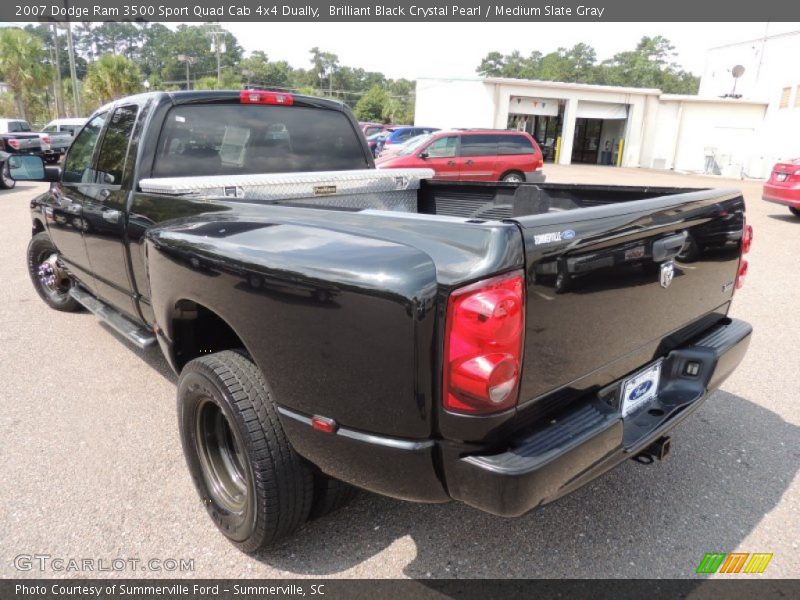 Brilliant Black Crystal Pearl / Medium Slate Gray 2007 Dodge Ram 3500 Sport Quad Cab 4x4 Dually